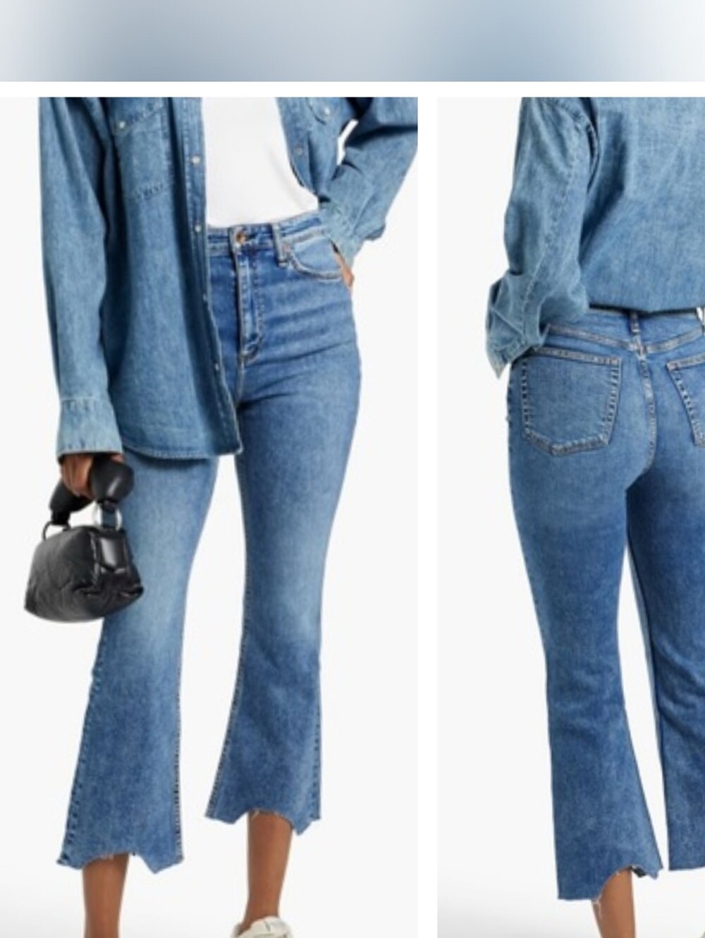 Rag & Bone Casey High-Rise Ankle Flare in "Pebbles" Destroyed Gem Sz 30